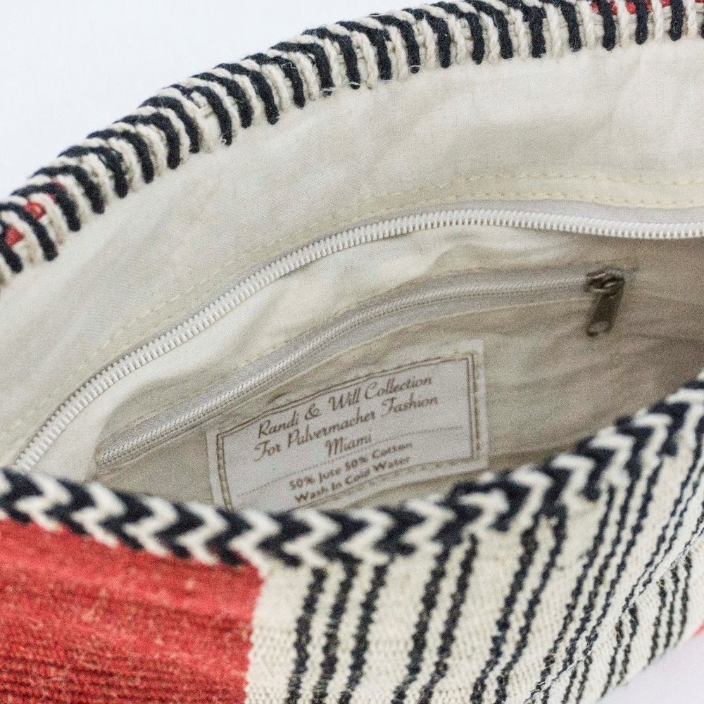 Clutch with zipper jute cotton - Picture 4 of 7